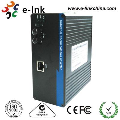 China Multimode Industrial Ethernet Media Converter Switch Din Rail Mount ST Connector for sale
