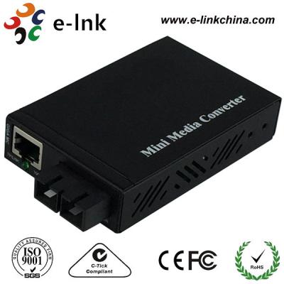 China E- Ligue convertidor 10/100/1000Mbps de Ethernet de la fibra del SC del solo modo el medios en venta