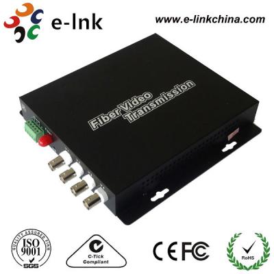 China 4 Channel CCTV Fiber Optic Converter FC Optical Connector / BNC Video Connector for sale
