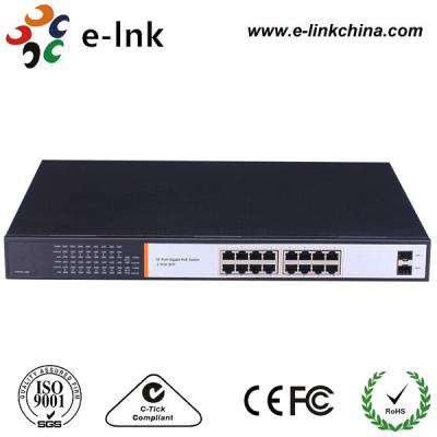 China 10 / 100 / 1000Mbps Ethernet POE Switch With SFP Slot 32 Gbps Bandwidth for sale