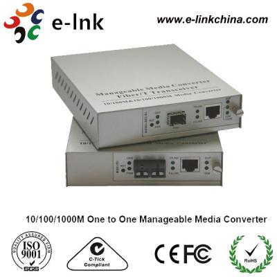 China 2km Gigabit Ethernet Media Converter With Internal Power , Managed Fiber Media Converter for sale