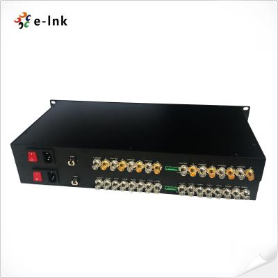 China 19 Inch 1U 8 Channel 3G-SDI Fiber Extender With RS485 Data Single Mode LC Connector for sale