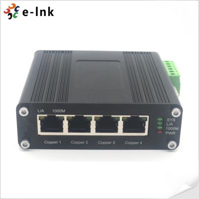 China Aluminum Case Ethernet Switch 4 Port 10/100/1000Base-T + 1-Port 100/1000Base-X SFP AC Power Input Wall Mount for sale