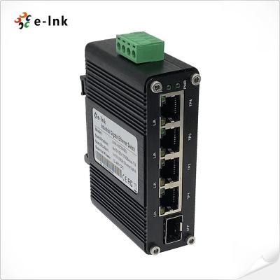 China Mini Ethernet-switch met 4 poorten 10/100/1000T 802.3at PoE-switch met 1-poort SFP-uplink Te koop
