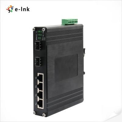 China Industrial DIN-Rail 4 Port Gigabit 802.3at PoE Switch With 2 Port 1000X SFP Uplink for sale