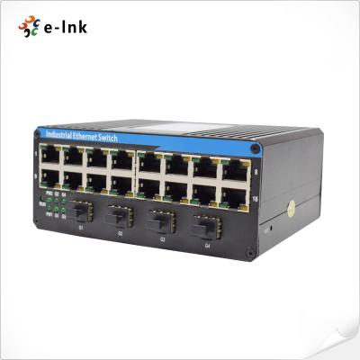 China 16 poort 10/100Base-T Industrial Ethernet Switch met 4-poort 1000BASE SFP-vezel Te koop