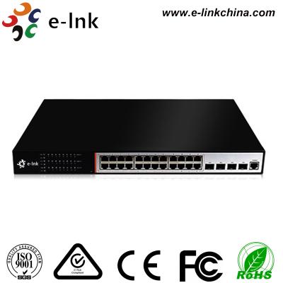 China 24 Ports Ethernet POE Switch 10 / 100 / 1000Base-T + 4 ports 10G SFP slots for sale