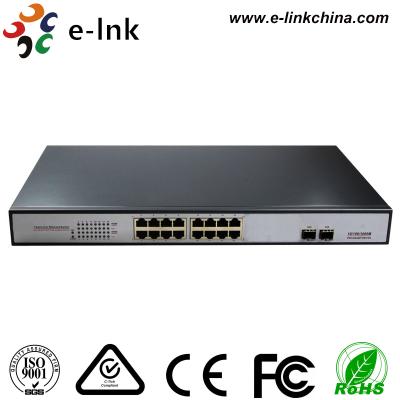 China 16 Gigabit Port + 2 SFP Port Ethernet POE Switch , 15.4W Unmanaged Ethernet Switch for sale