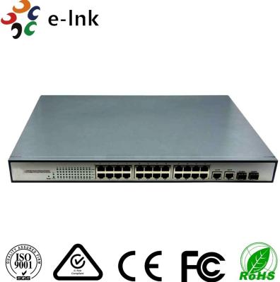 China 2 SFP + 24 PoE 10 / 100 /1000M PoE-PSE Fiber to Copper Ethernet PoE Switch for sale