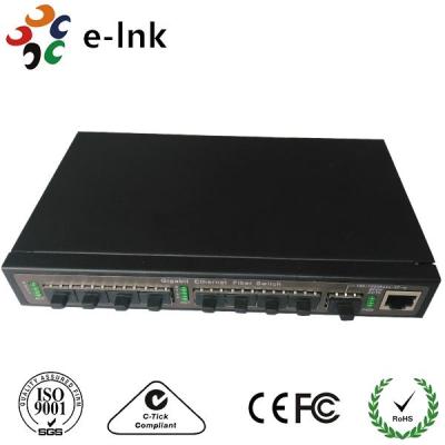 Cina Porti ottici non gestiti dei porti 8x100M SFP del commutatore 9 di Ethernet + tratta in salita combinata del porto del porto/TP di 1x1000M SFP in vendita