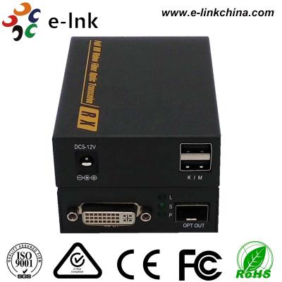 China 10 vídeo do único modo DVI do gigabit a C.C. 5V~12V/2A do conversor 1310nm 4K DVI KVM da fibra à venda