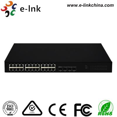 China L3 Managed Ethernet POE Switch 24G + 4 10G SFP+ RISC 400MHz Processor 128Gbps Bandwidth for sale
