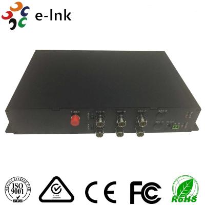 China 1080P Full HD FC SDI To Fiber Optic Converter 6 Channel Reverse RS-485 Data Format for sale