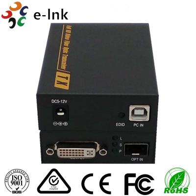 China Vídeo del solo modo DVI KVM al medios interfaz del conector del convertidor 4K*2K LC de la fibra video en venta