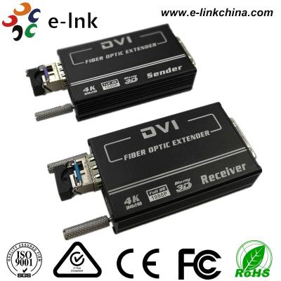 China 4K * vídeo de 2K DVI al puerto de SFP de la ayuda 1 del defecto el 1.4km EDID del convertidor SM10-80KM de la fibra en venta