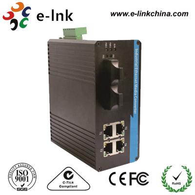 China Trilho/parede do ruído que monta o conversor industrial dos meios dos ethernet 4G + 2 interruptor do SC Gigabit Ethernet à venda