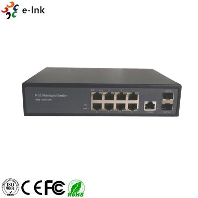 China El interruptor del POE de Ethernet de 8 puertos manejó a la gestión de detección auto de la capa 2 del gigabit 24V 48V en venta