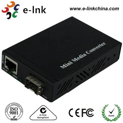 China Mini 10 / 100 / 1000M SFP Fiber Ethernet Media Converter With External Power Supply for sale