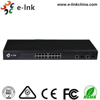 China O interruptor industrial do ponto de entrada Gigabit Ethernet, ethernet industriais controlados comuta 16FE 10/100M 2SFP 1000M à venda