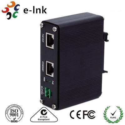 China Aluminum Case Passive Power Over Ethernet Injector 10/100M 12VDC 2A 24W Power Input for sale