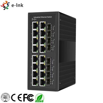 China IP40 Industrial Ethernet POE Switch 16 Port 10/100/1000T 802.3at PoE+ 8 Port 100/1000X SFP for sale