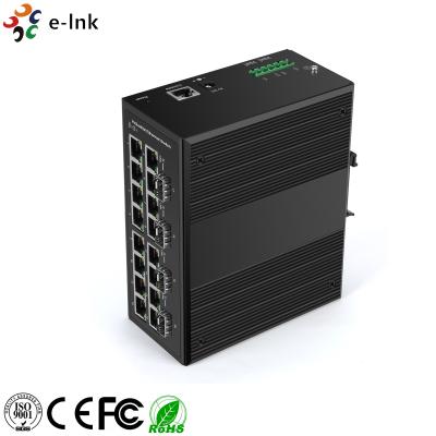 China Interruptor industrial de Ethernet del puerto de la caja metálica 4, interruptor de Ethernet del soporte del carril del dinar en venta
