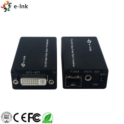 China Mini DVI Fiber Optic Extender with external stereo audio for sale