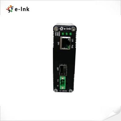 China Light Weight Fast Ethernet Media Converter 1 Port 100/1000X SFP To 1 Port 10/100/1000T 90W PoE+ for sale