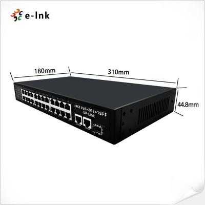 China 24 anchos de banda 52Gbps del interruptor 10/100/1000Mbps del PoE del gigabit de los puertos con 2 Uplink 1 SFP en venta