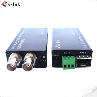 China Mini Converter Optical Fiber 12G-SDI with Tally and loop out Single Mode Fiber LC Connector 20KM for sale