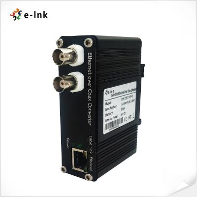 China Industrial DIN - Rail Ethernet Over Coax Converter EoC Extender With PoE+ PoC for sale