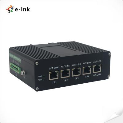 China Interruptor rápido Unmanaged, interruptor industrial de Ethernet del soporte del carril del dinar del puerto 5 del PoE en venta