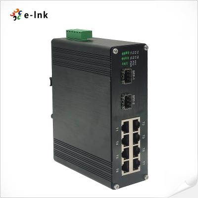 China 2 Gigabit SFP Uplink Ports Industrial Ethernet 8 Port PoE Switch for sale