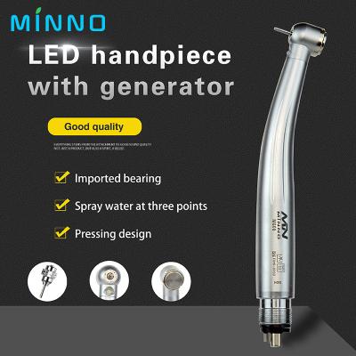 China 2 Hole Dental High Speed Handpiece 380000rpm Push Button Silver for sale
