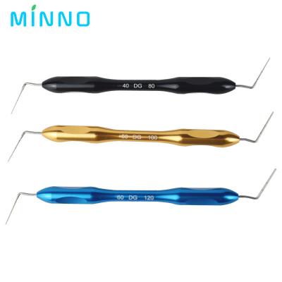 China 0.4mm 0.5mm Enchufador de mano endodóntico Accesorios dentales endodónticos azul dorado en venta