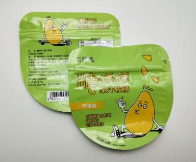 China 40g Custom Shaped Bags For Candy PE80 Small Plastic Pouch With Zipper for sale