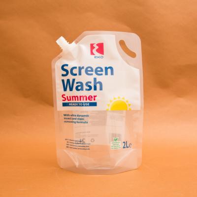 中国 液体の口の袋の上の2Lプラスチック立場は液体スクリーンの洗浄のために袋に入れる 販売のため