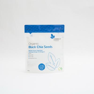 China do resíduo metálico 500g do ANIMAL DE ESTIMAÇÃO levantar-se preto Chia Seeds Packaging dos sacos de plástico 123um à venda