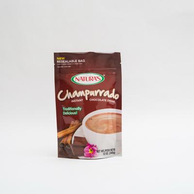 China 340g Champurrado Stand Up Pouch Instant Hocolate Packing Bag With Zipper for sale