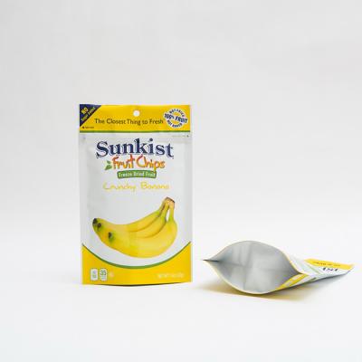 China 1.4oz Dry Banana Chips Food Packaging Recyclable Stand Up Pouches With Zipper for sale