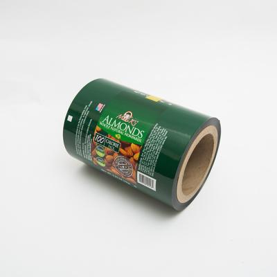 China 0.63OZ Almond Food Packaging Film Wrap Plastic Film Roll  Logo Printed for sale
