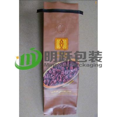 China Quad Seal 500g Coffee PET12 Custom Printed Foil Bags With Air Valve And Tin Tie for sale