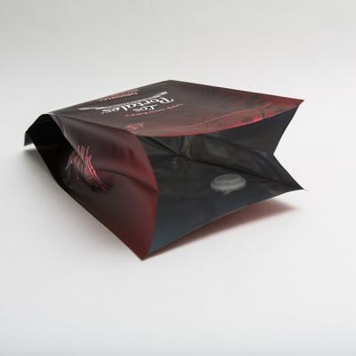 China Recycled Coffee Bags With Valve And Zipper Flat Bottom Coffee Pouch Custom Coffee Packaging Bags zu verkaufen