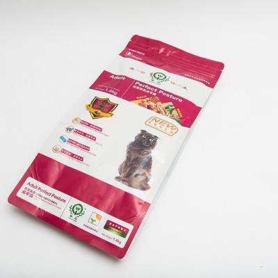 China 1.4kg Printed Side Gusset Plastic Bag K Seal Bottom Cat Food Bags Recyclable for sale