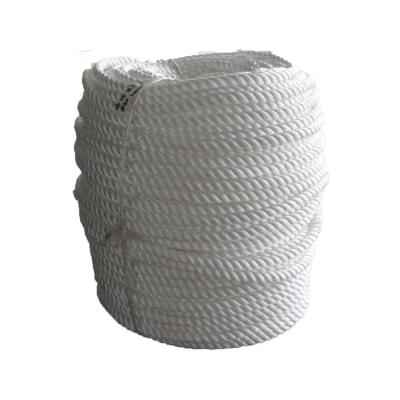 China 3 Strand White Polyester Mooring Rope For Narrowboats ,  220 Meters Cordage Rope for sale