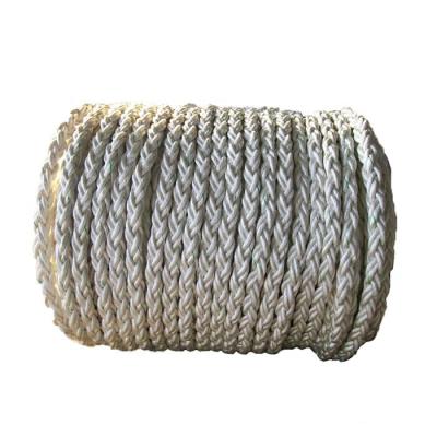 China White Nylon Mooring Rope Hawser Cable Non Rotative Torque Construction for sale