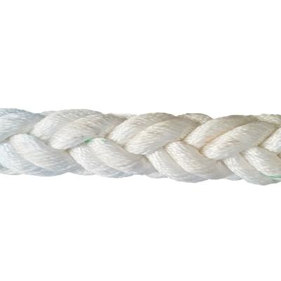 China 56mm x 220m Nylon Mooring Rope 8 Strand With Green Tracer Excellent Flexibility for sale