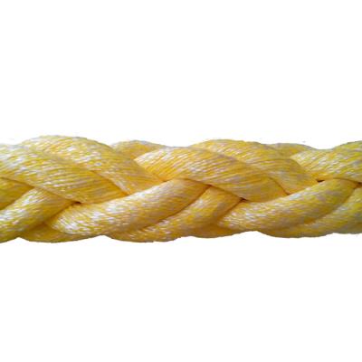 China Yellow Eight Strand Mixed Rope PP Polyester Compounded 64mm 8