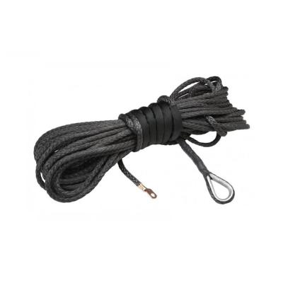 China 10mm x 30m high strong black 12 strand synthetic winch rope uhmwpe line for sale