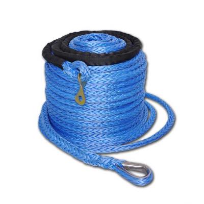 China 12mm X 100m Synthetic Winch Rope Direct Sale 27000 Lbs Average Breaking Strength for sale